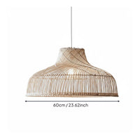 Rattan Pendant Lampshade Retro Design Woven Hanging Light Shade Rustic Elegance Boho Chandelier Shade for Dining Room