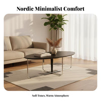 Oval Table with Metal Legs modernera Modern Oval Coffee Table with X-Base Minimalist Aesthetic Sturdy Construction for Renters
