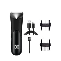 Rechargeable Body Trimmer with Guide Comb Cordless Electric Body Hair Trimmer Portable Grooming Tool with Light Compact for Men, Home, Travel
