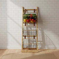 2 Pieces Multi Tier Organizer Shelf Easy to Assemble Slanted Basket Shelf Sturdy