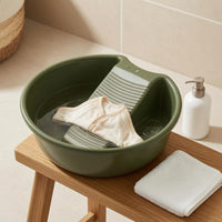 Wash Basin with Washboard Angled Insert Hand Scrubbing Tub Pouring Notch
