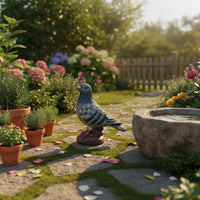 2 Pieces Pigeon Statue Outdoor Decoration Pigeon Figurine Realistic Look