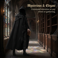 Fancy Dress Costume Hooded Cape, Gothic Fashion Hooded Cloak, Dress Costume Hall #variant:S