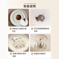 法式灯盘pu线条水波纹石膏灯盘欧式吊灯灯池装饰美式吊顶石膏圆盘