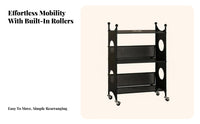 Multi-Level Rolling Cart Space Saving 4-Tier Mobile storage cart adaptable Use Ventilated Shelves for Students, Homeowners