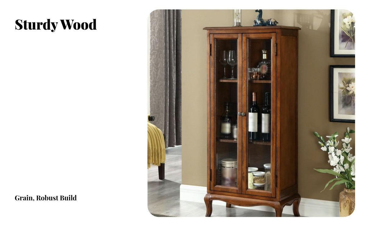 timeless Country design Design Tall Single-Door Hutch Glass Doors book cabinet Multifunctional Display Cabinet Multi-Purpose for Book Lovers, timeless Decor fans, Office Workers, Living Room, Study, Bedroom