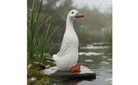 White Duck Statue American Country Design Outdoor Decoration Handmade for Yard