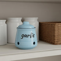 Ceramic Garlic Jar Easy to Clean Garlic Storage Jar Decorative Design for Pantry