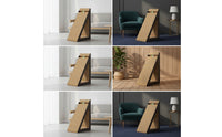 Freestanding Cat Scratching Ramp Wooden Triangular Cat Scratcher Angled Pet Supply for Indoor Cats, Kittens, Corner, Living Room, Home