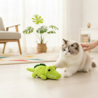 Electronic Cat Toy Automatic Crocodile Cat Toy Obstacle-Avoiding Rechargeable for Cats