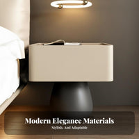 C-Shaped End Table Space-Saving Nightstand Modern design for Small Spaces, Adults
