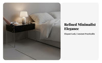 Clear Waterfall End Table Minimalist Design Nightstand Easy to Clean for Bedroom