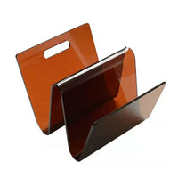 Clear Magazine Rack with Handles Translucent Acrylic Magazine Holder Portable Book Rack with Handle for Readers
