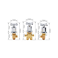 3 Pieces Diverter Control Mechanism with Trim Flange Brass Bathtub Diverter Easy to Install for Lavatory