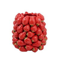 Strawberry-Shaped Vase Glossy Strawberry Vase Whimsical for Home Decor, Tabletop