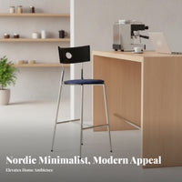 Wireframe Counter Stool Nordic Design Bar Chair With Supportrest Built-in Footrest for Entertainers, Cafe, Restaurant