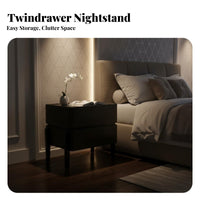 Bedside Nightstand Multifunctional Single-Drawer End Table Easy Assembly