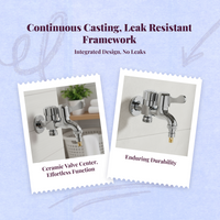 Brass Faucet, Wall Mounted, Extended Spout, Single Cold Water faucet for Mop Sink, Laundry Room, Washing Machine