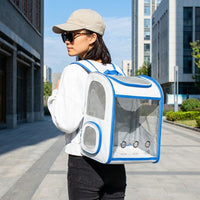 Pet Backpack for Cats, Large Capacity Cat Carrier with Transparent Dome, Outdoor Pet Backpack for Travel and Hiking, Patent 202030228427.3