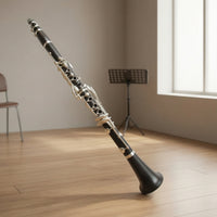 Silver-Plated B-Flat Clarinet Beginner-Friendly 17 Key Clarinet Responsive Woodwind Reliable for Stage Practice