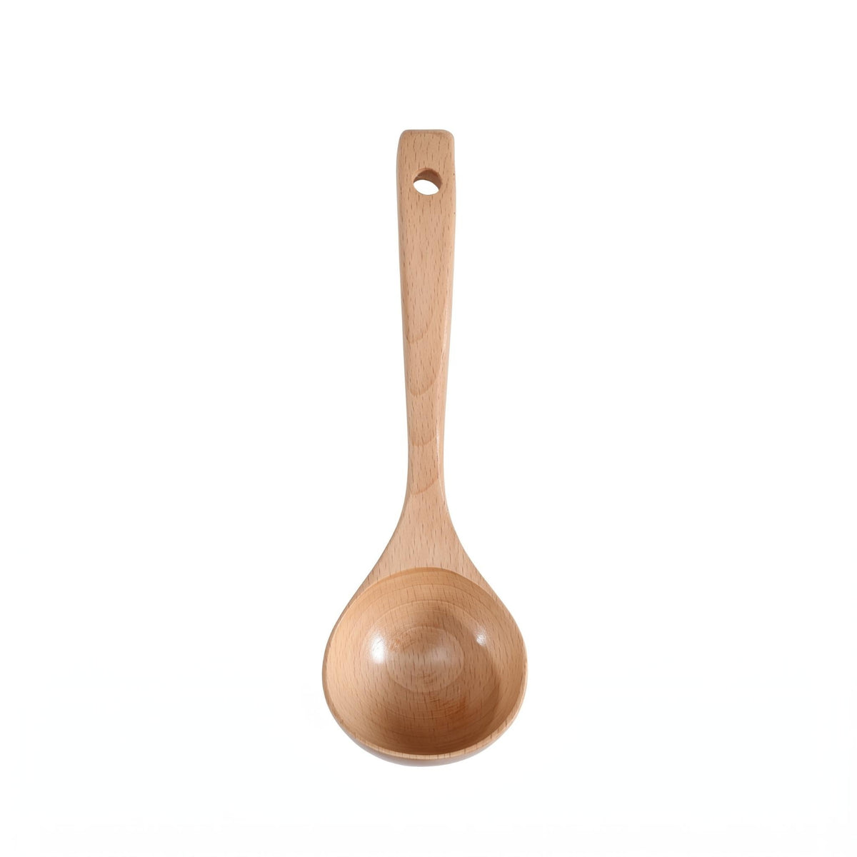 Beech Wood Ladle Polished Kitchen Tool Hanging Hole