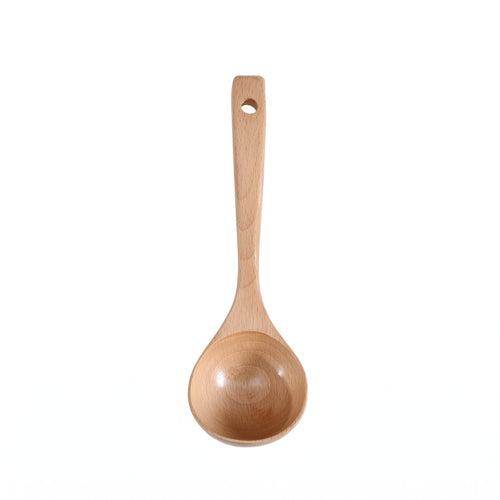 Beech Wood Ladle Polished Kitchen Tool Hanging Hole