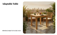 Square Meal Table sturdy Wood Square Utility Table Multi-Purpose Simple Design for Apartment Dwellers, Study Room, Home Office