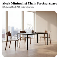 Craftsman design Chair Mortise and Tenon Joinery Armless Wood Chair Curved Backrest Floor Protection Glides for Home Office