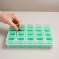 Seedling Pots, 5cm, With Water Saucer, PP Material, Semi-transparent, Set of 3, For Succulents, Sowing, Cuttings