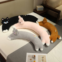 Long Animal Soft Pillow Super Soft Animal Character Body Soft Bolster Filling Large Hugging Stuffed Animal for Women, Side Sleepers, Sofa, Office