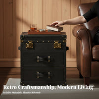 SuitcaseVintage End Table Vintage Design Bedside Storage Table British-themed Easy Assembly for Interior Decorators, Students