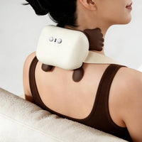 Rechargeable Neck and Shoulder Massager Cordless Heated Neck Massager Portable Massage Device with Heat Compact for Office Workers, Home Relaxation, Travel