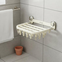 Wall-Mounted Dehydrating Rack Large Capacity Foldable Clothes Hanger Rack No Tools Required Sock Dehydrating Hanger for Renters, Students