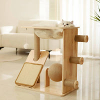 Wooden Feline Tree Stable Base Wooden Feline Structure for Indoor