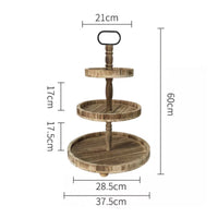 Two Tiered Dessert Stand Natural Wood 2 Tier Wooden Tray Crafted by Hand