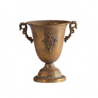 Antique Urn Vase Decorative Medallion Ornate Handled Vase Flared Shape Home Decor