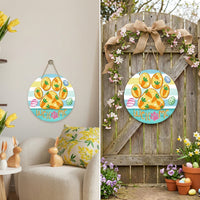 Easter Welcome Wreath Ready to Hang Front Door Easter Decoration Farmhouse Design Wooden Welcome Sign for Homeowners, Families, Entryway, Porch