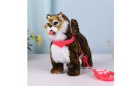 Stuffed Stuffed Cat with Leash Battery-Operated Interactive Stuffed Cat Talking Waggling for Children
