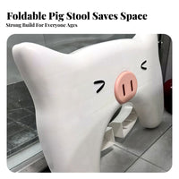 Foldable Pig-Shaped Footrest space-efficient Storage Foot Rest Portable for Adults, Kids