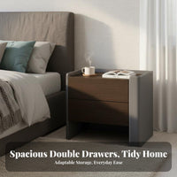 Single-Drawer Cabinet with Open Shelf Italian aesthetic Bedside Table for Homeowners
