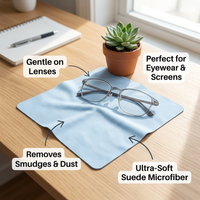 Microfiber Suede Cleaning Cloths, Soft Microfiber for Screens, Jewelry, Electronics, Glass, Polishing Cloths, 14.5*17.5cm