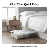 Under-Bed Container Transparent container Organizing Box Large Capacity for Dorm Room