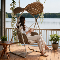 Hanging Chair Single Person Outdoor Waterproof Aluminum Alloy Garden Swing With Cushion