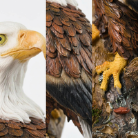 Eagle Statue Sculpture for Living Room, Detailed Eagle Figurine for Home Office Desk, Realistic Resin Eagle Ornament, Housewarming Gift Eagle Statue
