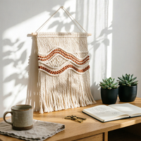 Macrame Wall Tapestry Beige Home Decor Easy to Assemble