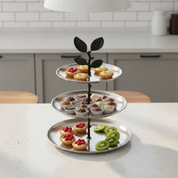 3 Tier Dessert Stand Sturdy Fruit Tray Stand Elegant Finish for Party