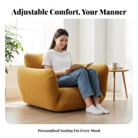 Upholstered Single Sofa Minimalist Design Upholstered Accent Chair Thickly Cushioned Sturdy Construction for Homeowners, Balcony