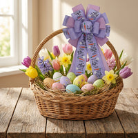 Easter Bow Decoration Ribbon Bow Spring Bows for DIY Crafts Party Home Wreath