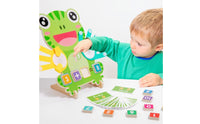 Preschool Frog Math Board with Clock Stem Math Learning Game with Cards Stable Counting Game with Cards Safe for Preschoolers