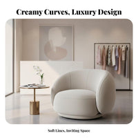 3 Pieces Shell Armchair and Table Set Light Luxury Room Furnishing Modern and design Textured Upholstery for Interior Designers